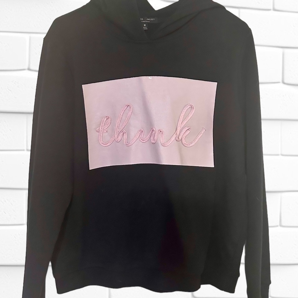 Black and Pink "THINK" Hoodie